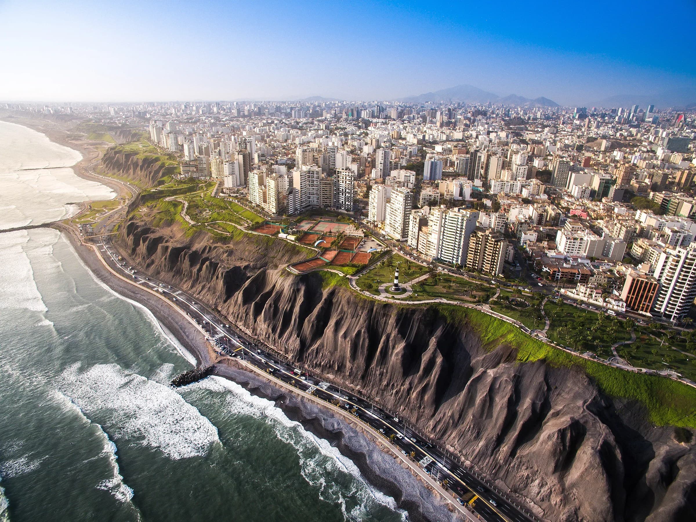 The Miraflores coastline in Lima